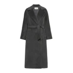 Max Mara Tempera Wool and Alpaca Teddy Coat in Dark Grey | Wool Coat | Coveti