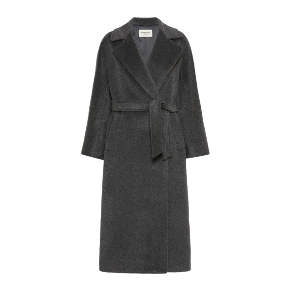 Max Mara Tempera Wool and Alpaca Teddy Coat in Dark Grey | Wool Coat | Coveti