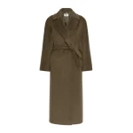 Max Mara Tempera Wool and Alpaca Teddy Coat in Khaki | Wool Coat | Coveti