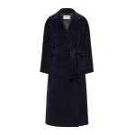 Max Mara Tempera Wool and Alpaca Teddy Coat in Navy | Wool Coat | Coveti