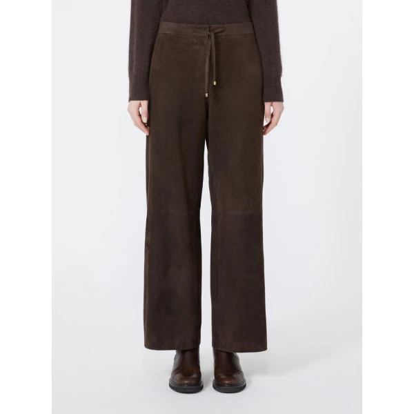 Max Mara Tempio Suede Joggers in Brown | Sweatpants | Coveti