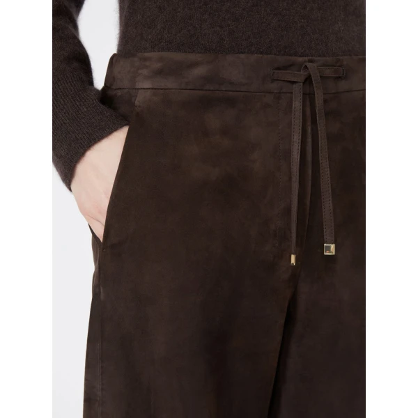 Max Mara Tempio Suede Joggers in Brown | Sweatpants | Coveti