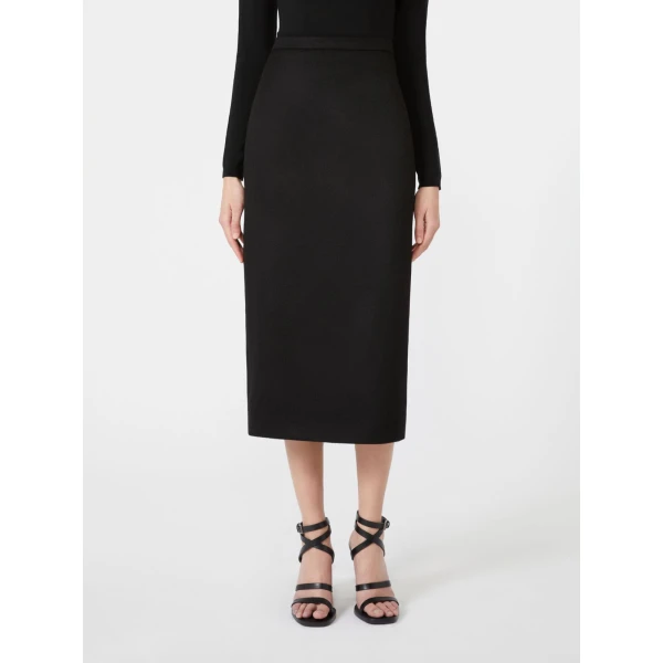 Max Mara Tenda Sable-Look Camel Pencil Skirt in Black | Pencil Skirts | Coveti