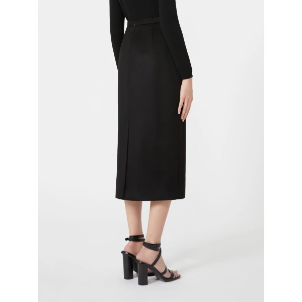 Max Mara Tenda Sable-Look Camel Pencil Skirt in Black | Pencil Skirts | Coveti