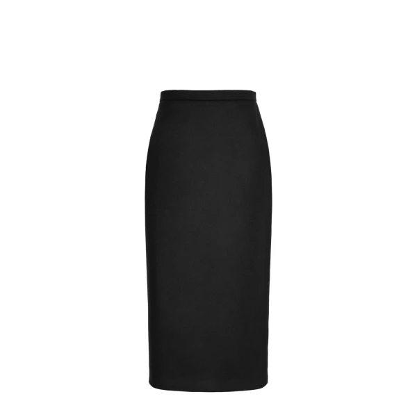 Max Mara Tenda Sable-Look Camel Pencil Skirt in Black | Pencil Skirts | Coveti
