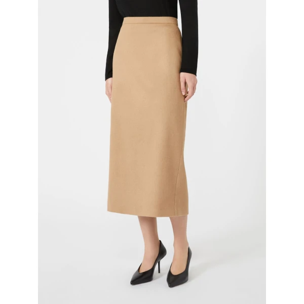 Max Mara Tenda Sable-Look Camel Pencil Skirt in Camel | Pencil Skirts | Coveti