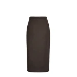 Max Mara Tenda Sable-Look Camel Pencil Skirt in Dark Brown | Pencil Skirts | Coveti