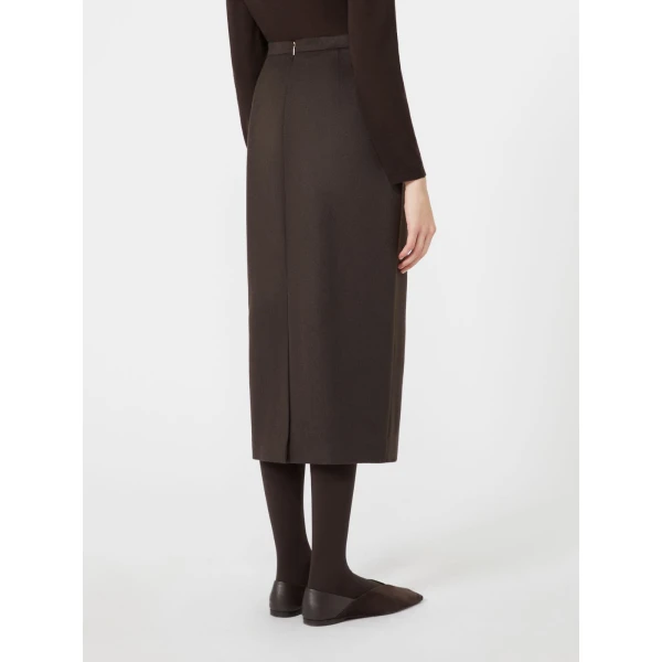 Max Mara Tenda Sable-Look Camel Pencil Skirt in Dark Brown | Pencil Skirts | Coveti