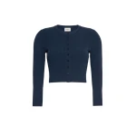 Max Mara Tennis Fine Rib Viscose Cardigan in Navy | Cardigan | Coveti
