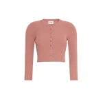 Max Mara Tennis Fine Rib Viscose Cardigan in Terra Cotta | Cardigan | Coveti