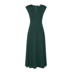 Max Mara Ter Long Interlock Jersey Dress in Green | Maxi Dresses | Coveti