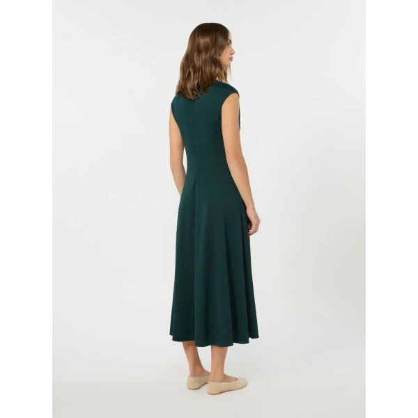 Max Mara Ter Long Interlock Jersey Dress in Green | Maxi Dresses | Coveti