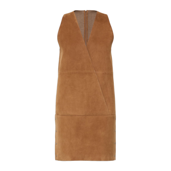Max Mara Terra Short Suede Dress in Camel | Mini Dresses | Coveti