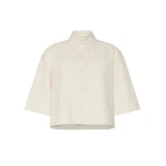 Max Mara Terra Washed Cotton Cropped Jacket in Ecru | Jackets | Coveti