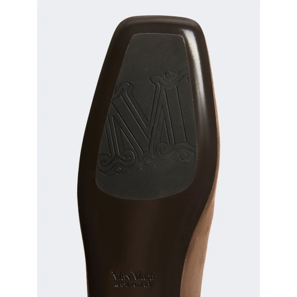 Max Mara Tessile Suede Mules in Dark Brown | Mules | Coveti