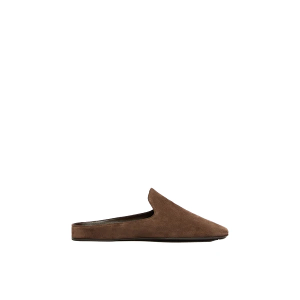 Max Mara Tessile Suede Mules in Dark Brown | Mules | Coveti