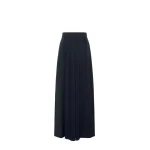 Max Mara Tiglio Wool Trousers with Plisse Detail in Ultramarine | Wide leg pants | Coveti