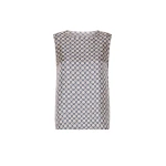 Max Mara Timetop Printed Silk Sleeveless Top in Navy | Blouse | Coveti