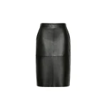 Max Mara Timore Hammered Leather Pencil Skirt in Black | Leather Skirts | Coveti