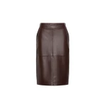 Max Mara Timore Hammered Leather Pencil Skirt in Bordeaux | Leather Skirts | Coveti