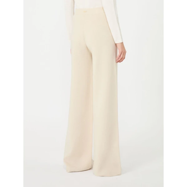 Max Mara Timore Wide Wool and Cashmere Trousers in Beige | Wide leg pants | Coveti
