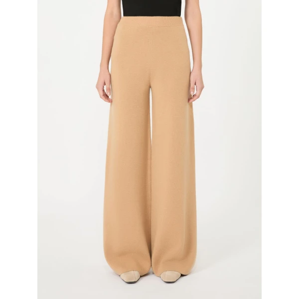 Max Mara Timore Wide Wool and Cashmere Trousers in Camel | Wide leg pants | Coveti