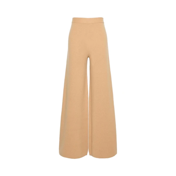 Timore Wide Wool and Cashmere Trousers in Camel