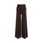 Max Mara Timore Wide Wool and Cashmere Trousers in Dark Brown | Wide leg pants | Coveti