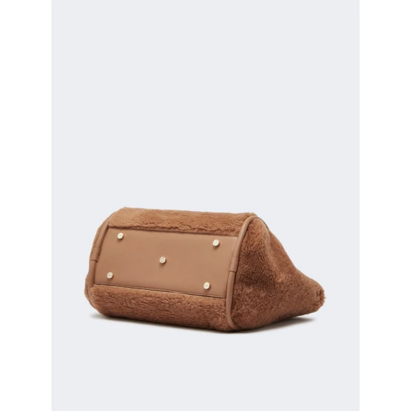 Max Mara Tmarin Medium Teddy Marine Bag in Camel | Totes & Top-Handle Bags | Coveti