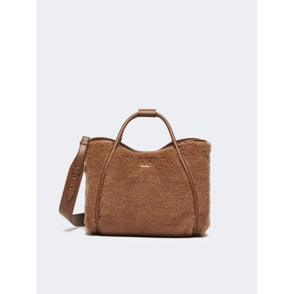 Max Mara Tmarins Small Teddy Marine Bag in Camel | Clutch Bags | Coveti