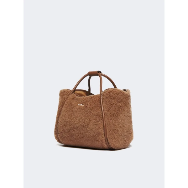Max Mara Tmarins Small Teddy Marine Bag in Camel | Clutch Bags | Coveti