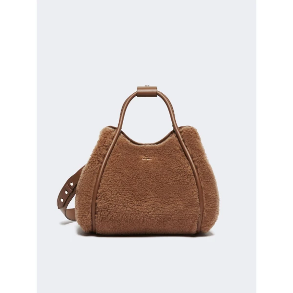 Max Mara Tmarins Small Teddy Marine Bag in Camel | Clutch Bags | Coveti