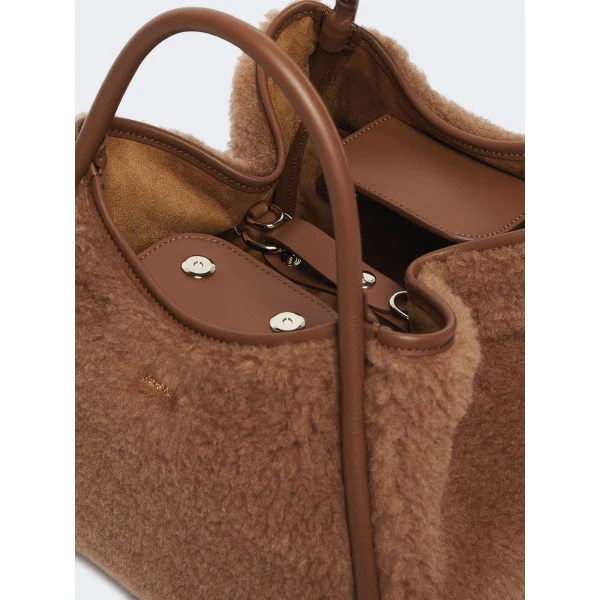 Max Mara Tmarins Small Teddy Marine Bag in Camel | Clutch Bags | Coveti