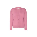 Max Mara Torre Wool, Silk and Cashmere V-Neck Cardigan in Raspberry | Cardigan | Coveti