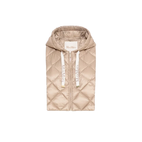 Max Mara Trec Water-Repellent Canvas Hooded Collar in Beige | Collar | Coveti