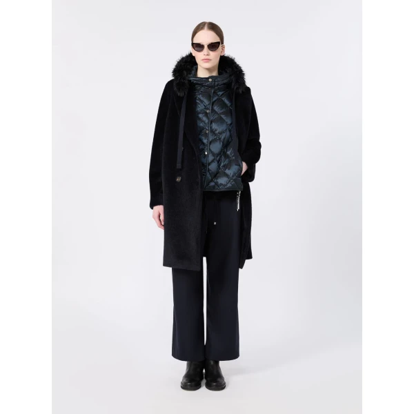 Max Mara Trefa Water-Repellent Canvas Padded Gilet in Midnight Blue | Vests | Coveti