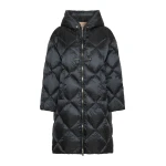 Max Mara Trefe Hooded Midi Puffer Jacket in Black | Coats | Coveti