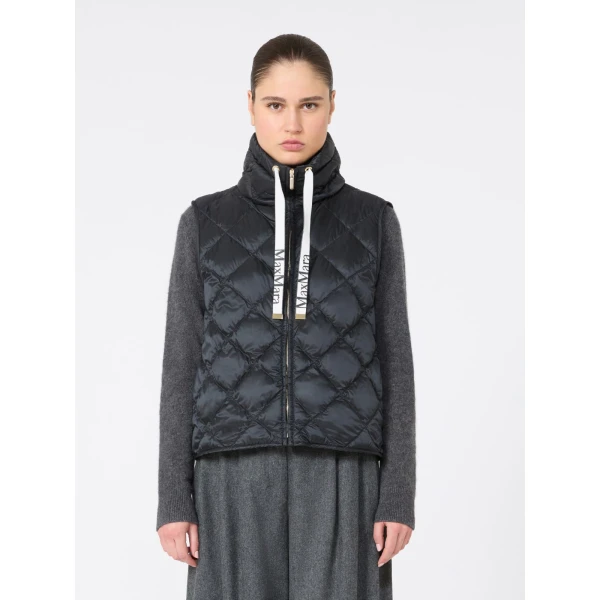 Max Mara Tregic Diamond-Quilted Padded Gilet in Black | Vests | Coveti