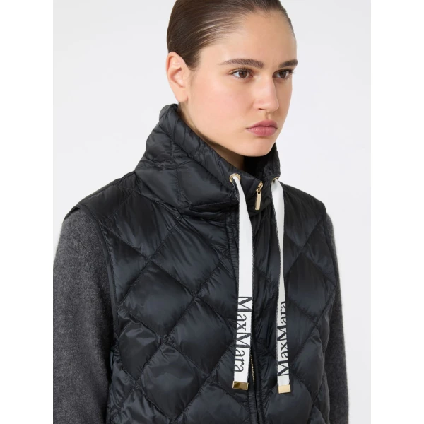 Max Mara Tregic Diamond-Quilted Padded Gilet in Black | Vests | Coveti