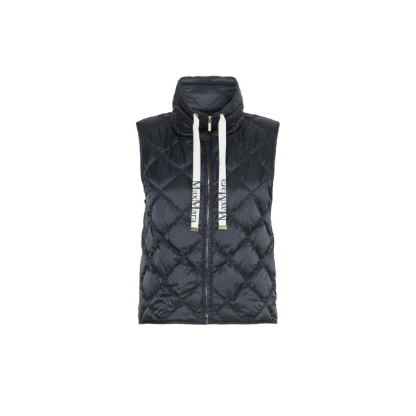 Max Mara Tregic Diamond-Quilted Padded Gilet in Black | Vests | Coveti