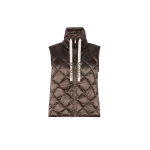 Max Mara Tregic Diamond-Quilted Padded Gilet in Brown | Vests | Coveti