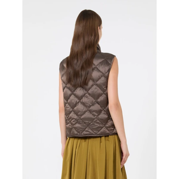 Max Mara Tregic Diamond-Quilted Padded Gilet in Brown | Vests | Coveti