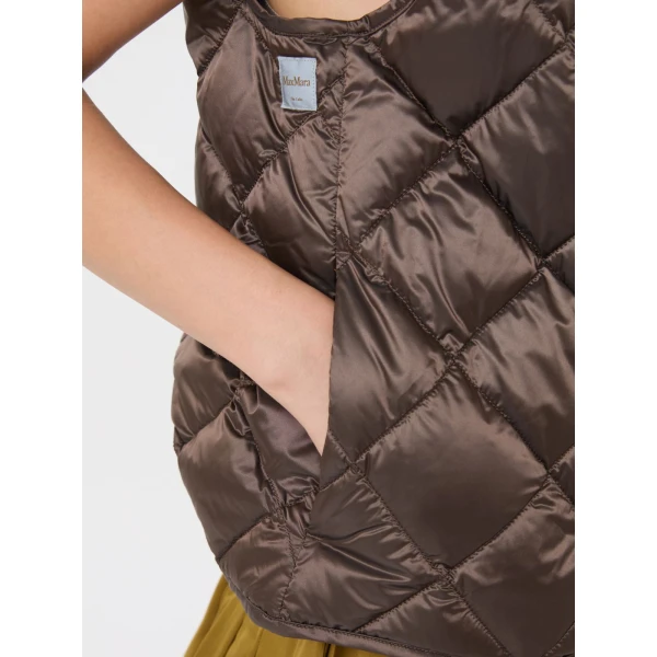 Max Mara Tregic Diamond-Quilted Padded Gilet in Brown | Vests | Coveti