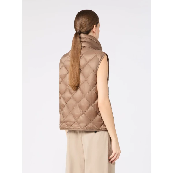 Max Mara Tregic Diamond-Quilted Padded Gilet in Camel | Vests | Coveti