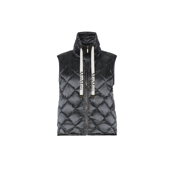 Max Mara Tregic Diamond-Quilted Padded Gilet in Medium Grey | Vests | Coveti