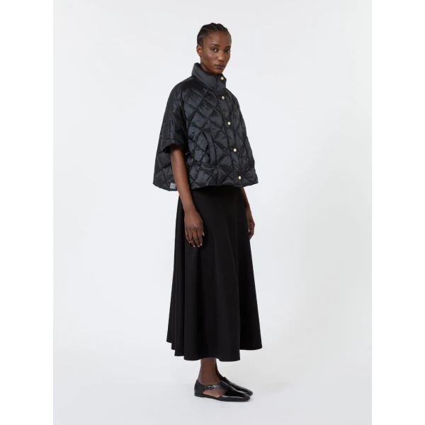 Max Mara Tresi Water-Repellent Canvas Padded Cape in Black | Coats | Coveti