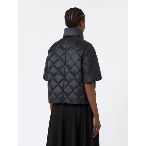 Max Mara Tresi Water-Repellent Canvas Padded Cape in Black | Coats | Coveti
