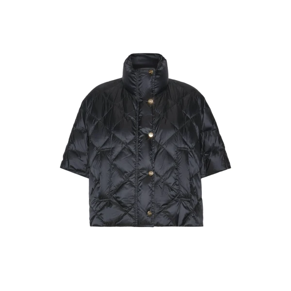 Tresi Water-Repellent Canvas Padded Cape in Black
