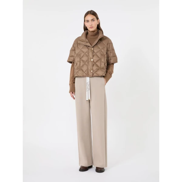 Max Mara Tresi Water-Repellent Canvas Padded Cape in Camel | Coats | Coveti