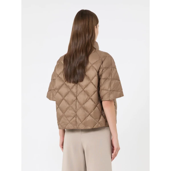 Max Mara Tresi Water-Repellent Canvas Padded Cape in Camel | Coats | Coveti